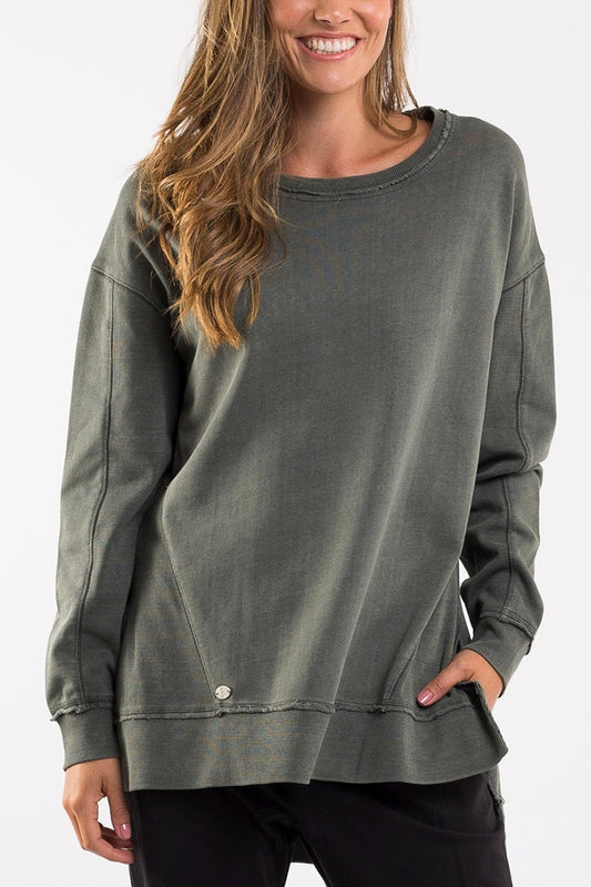 Fleur Crew- Khaki