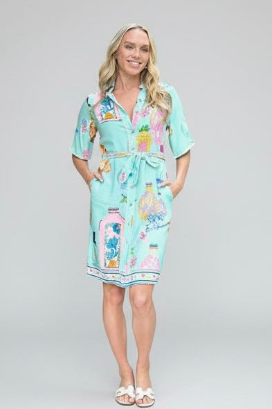 Aqua Shift Dress