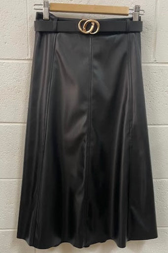 Vegan Charlie Skirt - Black (PLUS BELT)