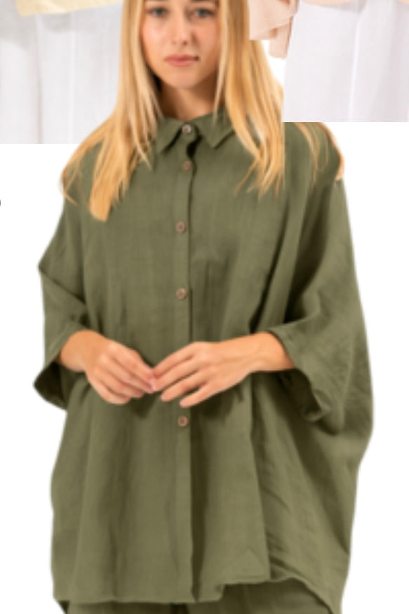 Linen Rusty Shirt - Khaki