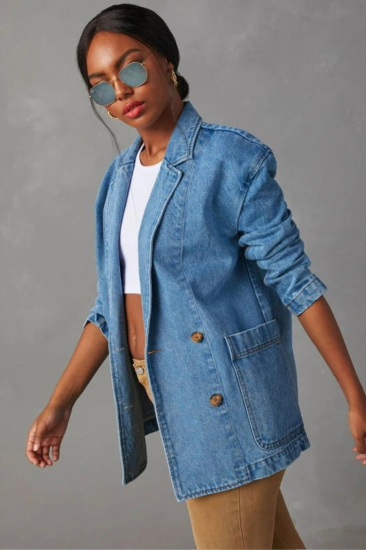 Denim Blazer - Light Blue