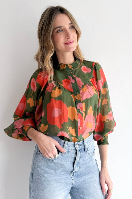 Green Garden Floral Shirt