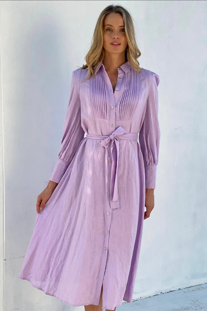 Lilac L/S Shirt Dress