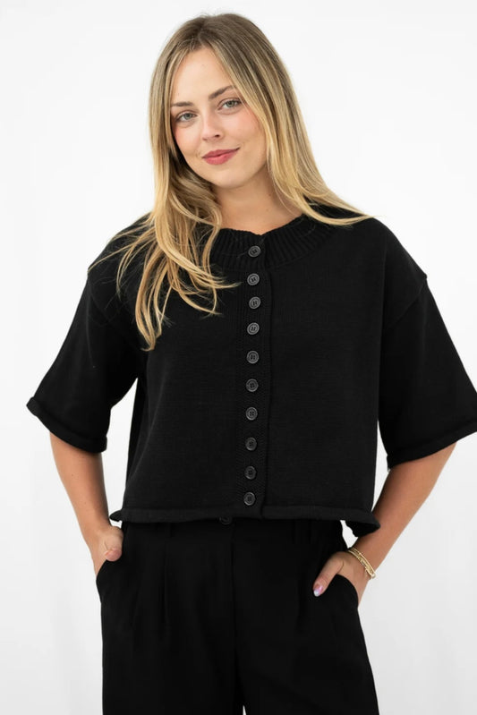 Surii Button Knit - Black