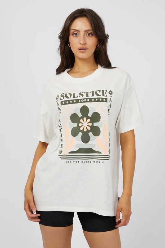 Active Solstice Oversized Tee- Vintage White