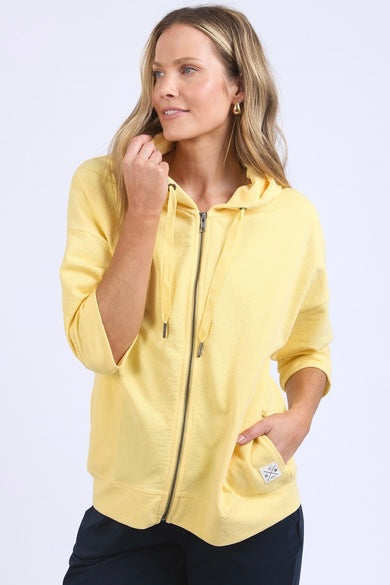 Beachy Zip Hoodie- Pale Banana
