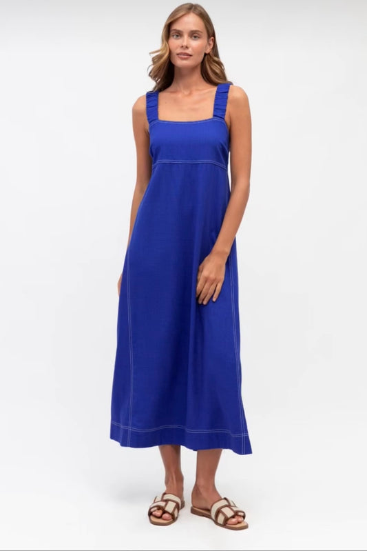 Stitched Up Dress- Cobalt Blue