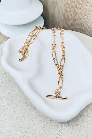 Crossbar Necklace- Gold Plated