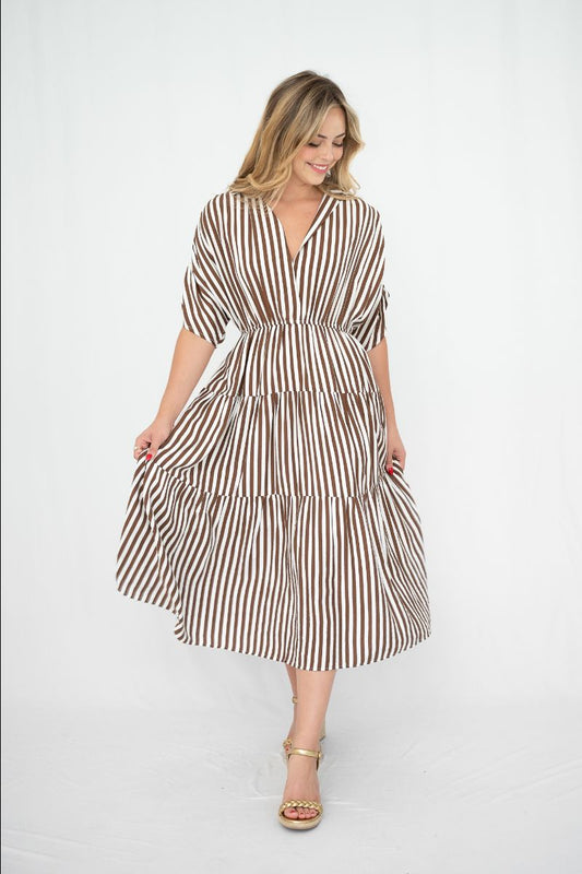 Choc Stripe dress