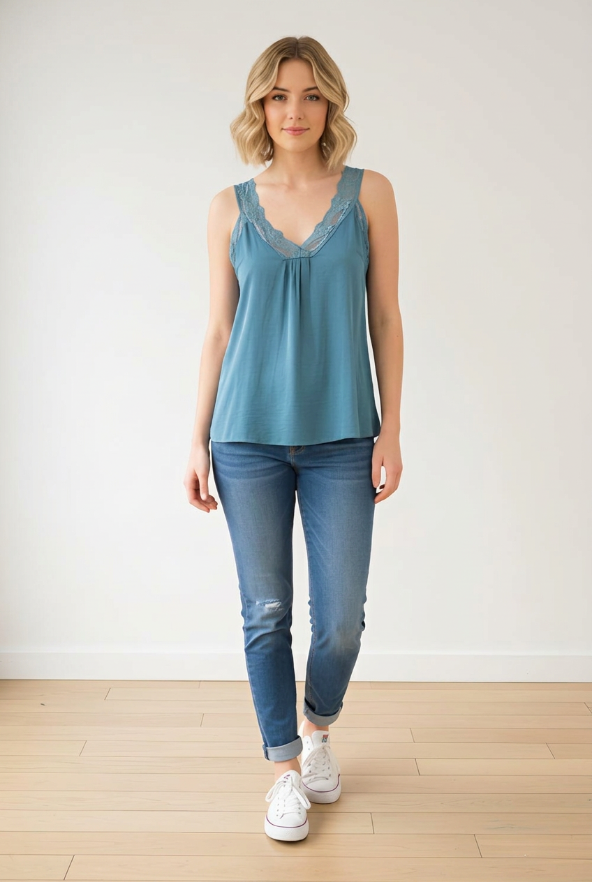 Lace Cami - Teal