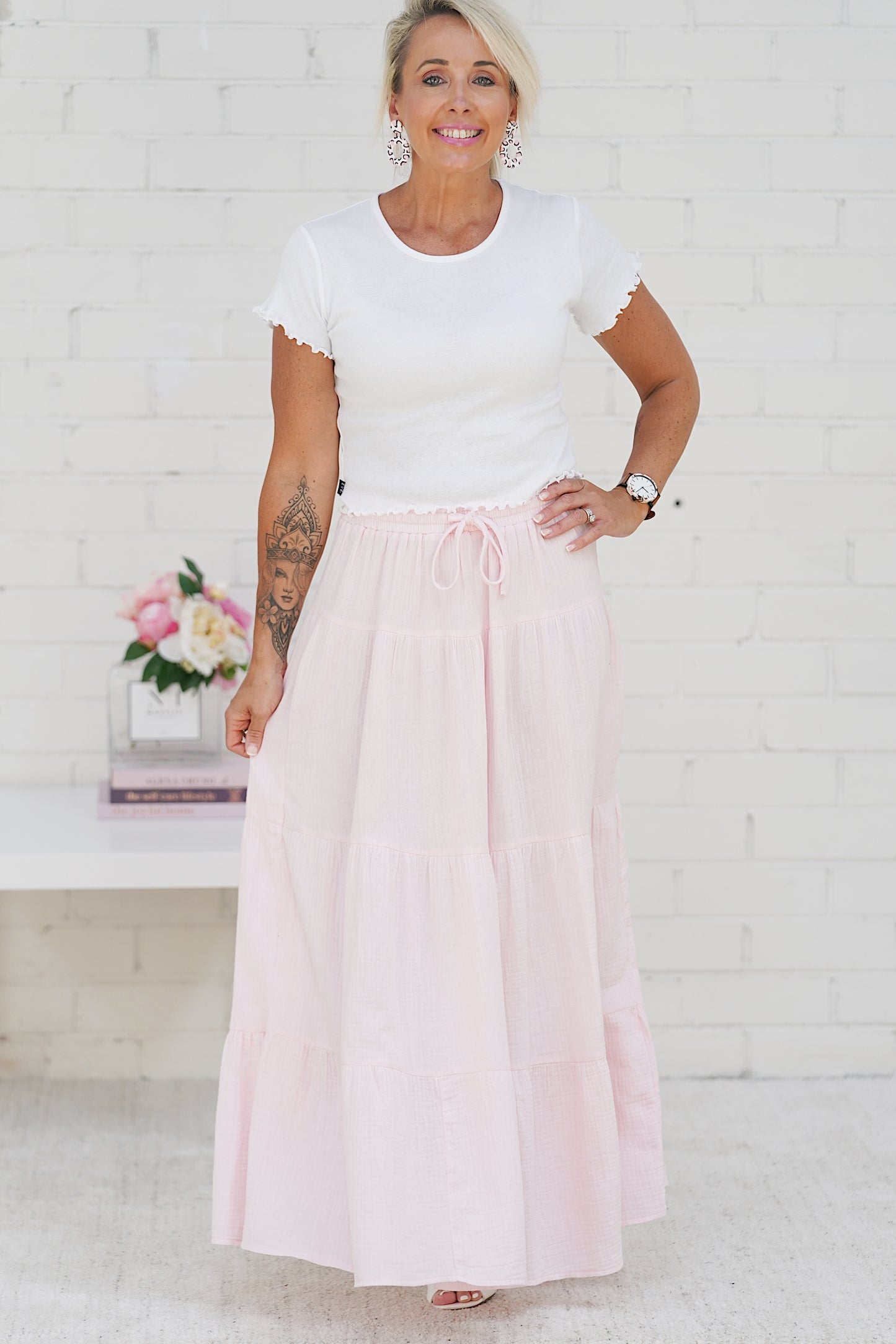 Port Douglas Skirt - Pale Pink