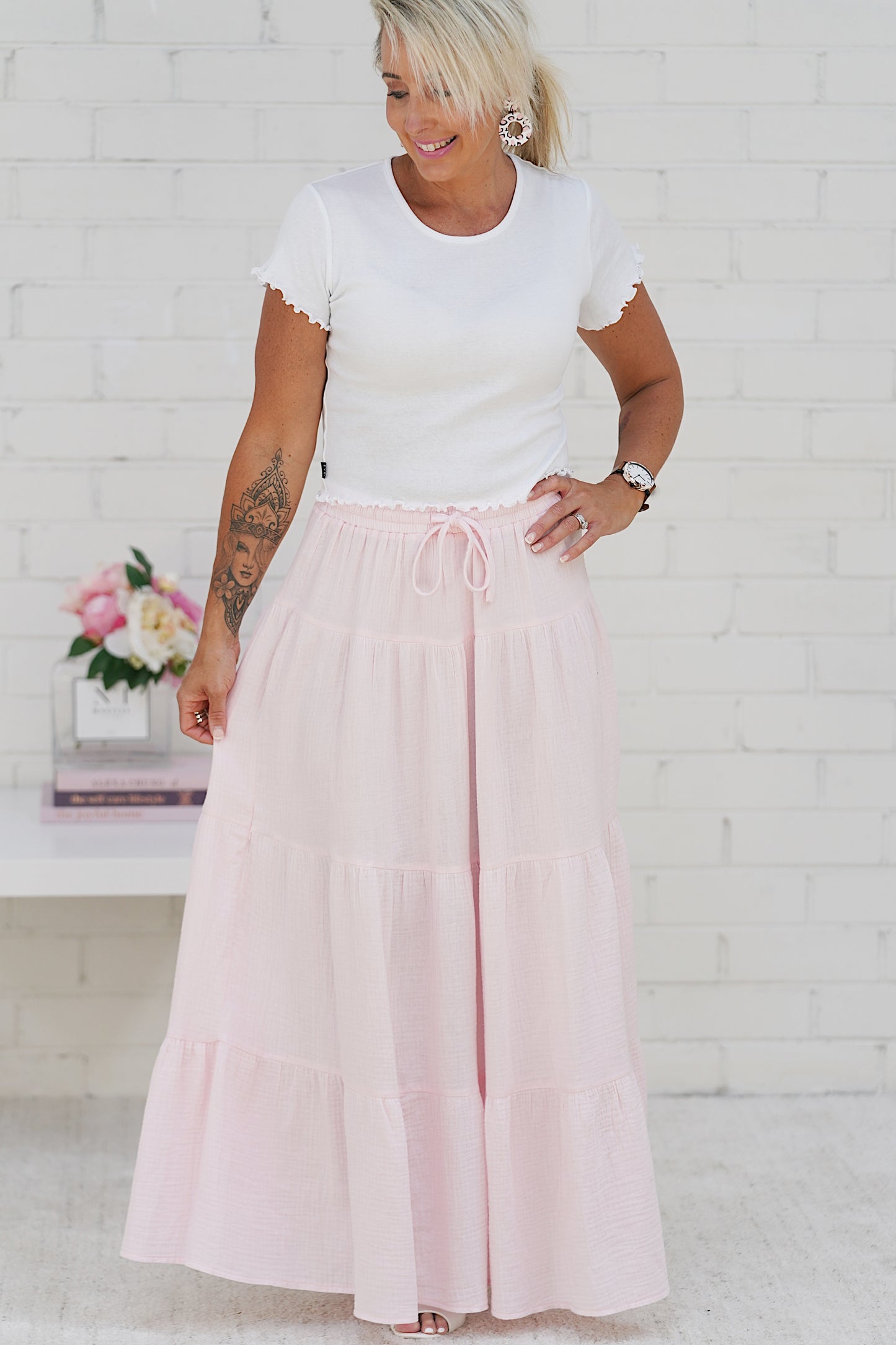 Port Douglas Skirt - Pale Pink