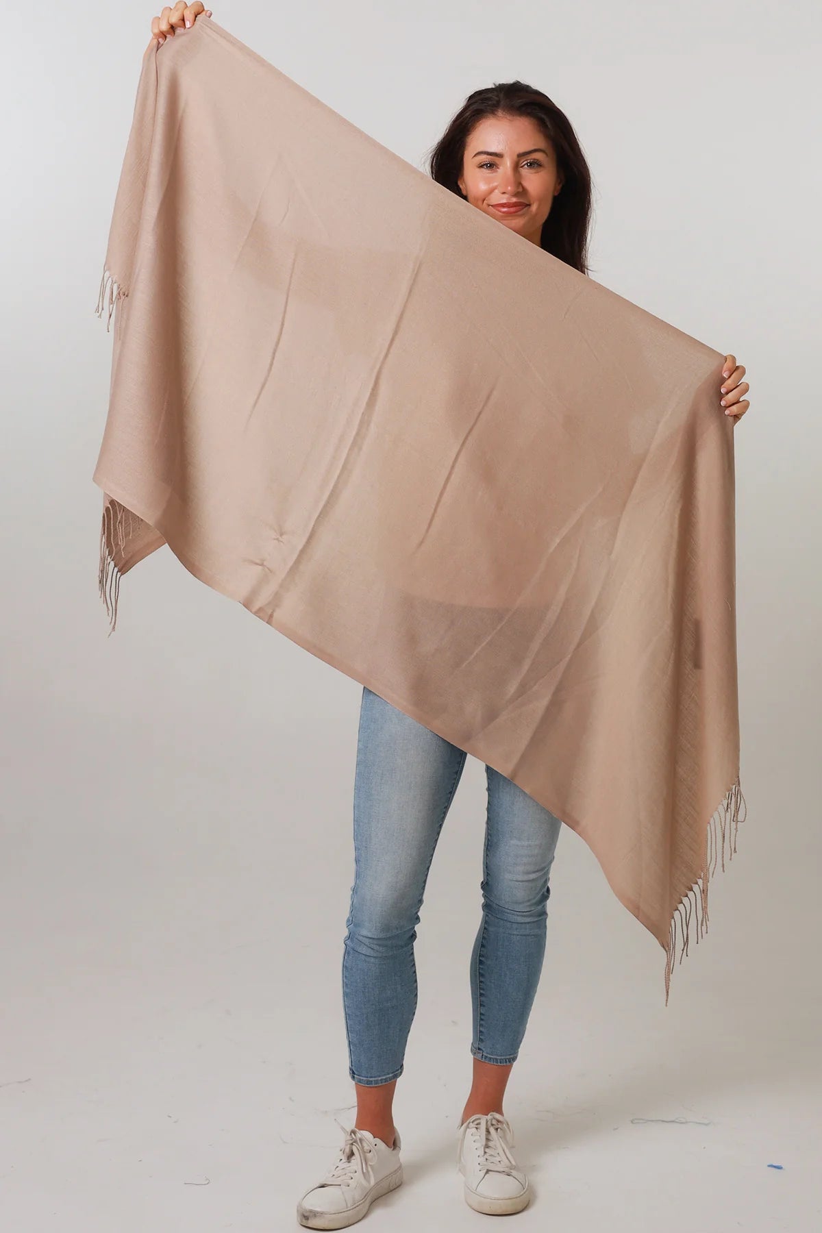 Plain Cotton Scarf- Taupe