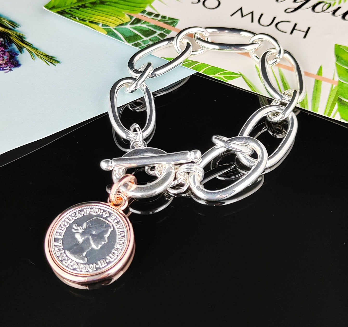 Loop Coin Bracelet- Silver