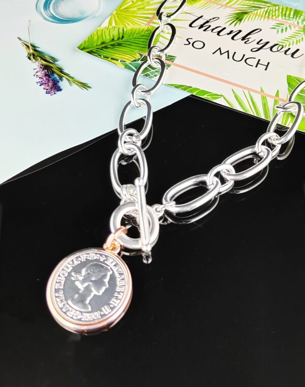 Coin Loop Necklace - Silver