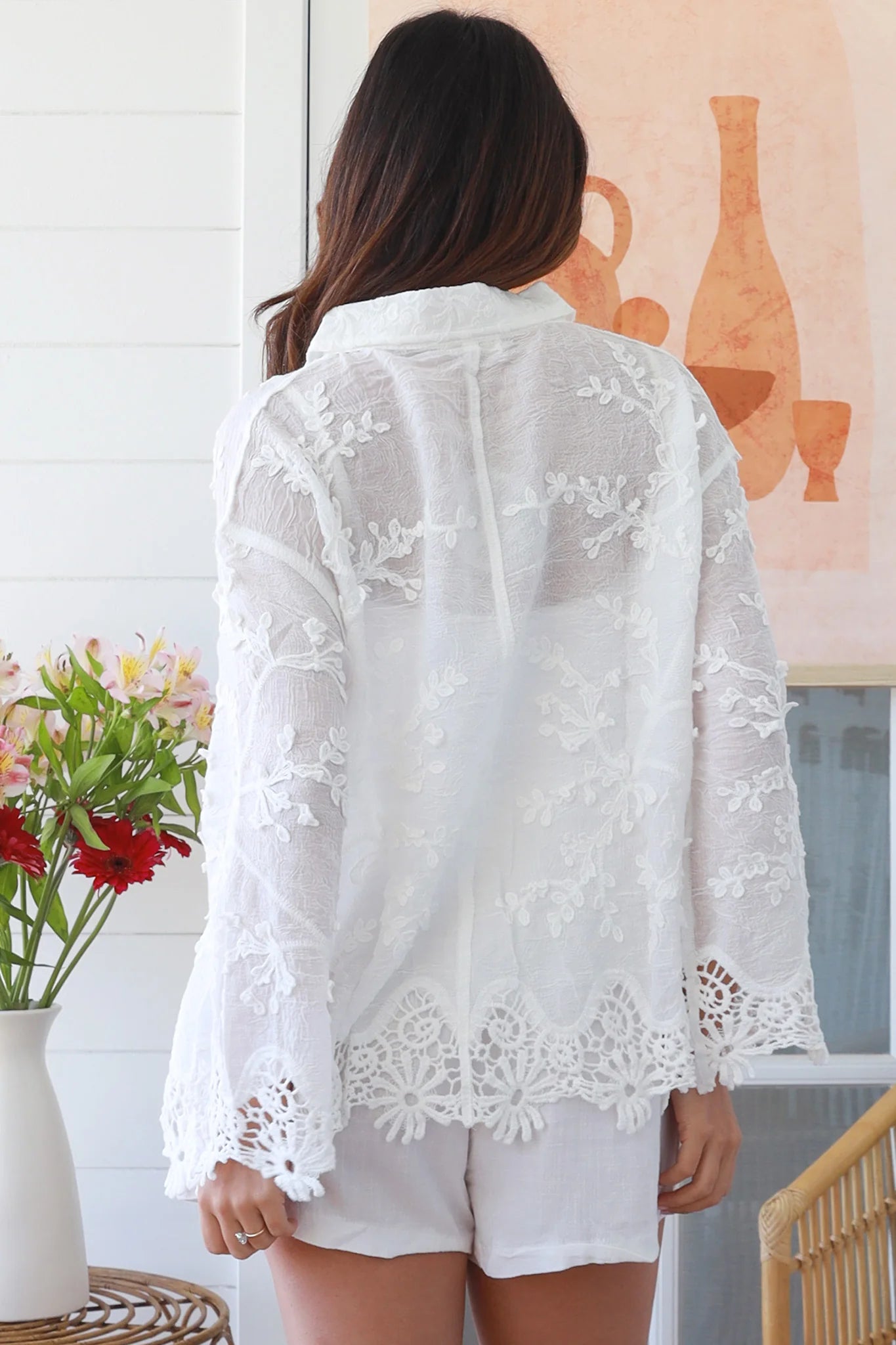 Willow Lace Shirt - White