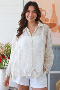 Willow Lace Shirt - Natural Cream