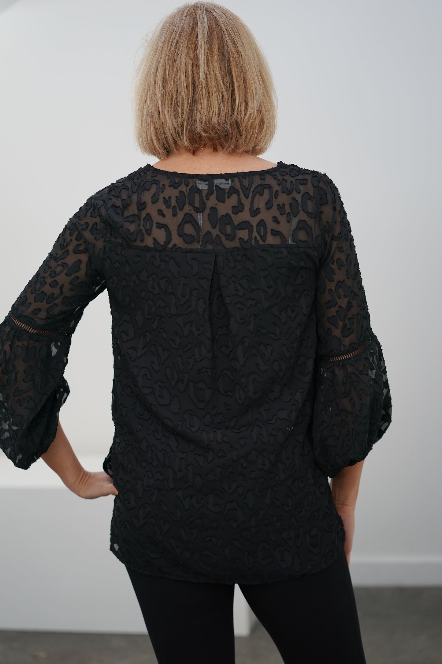 Dressy Leopard Top- Black