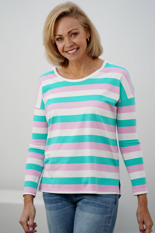 Gigi Top- Viola Stripe