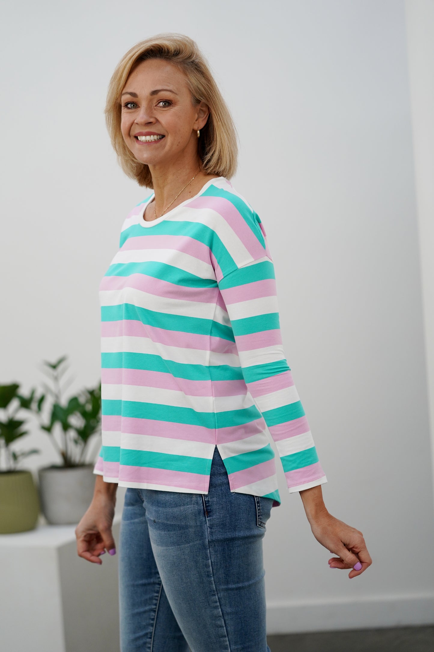 Gigi Top- Viola Stripe