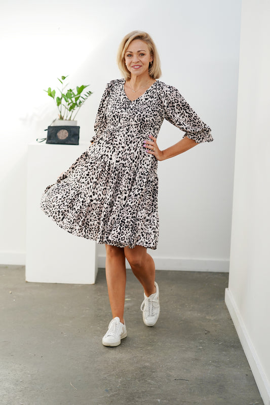 Mocha Leopard Dress