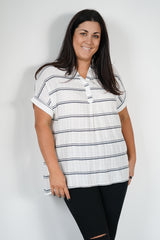 Suzi Shirt- White stripe