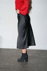 Thick Silk Skirt - Black