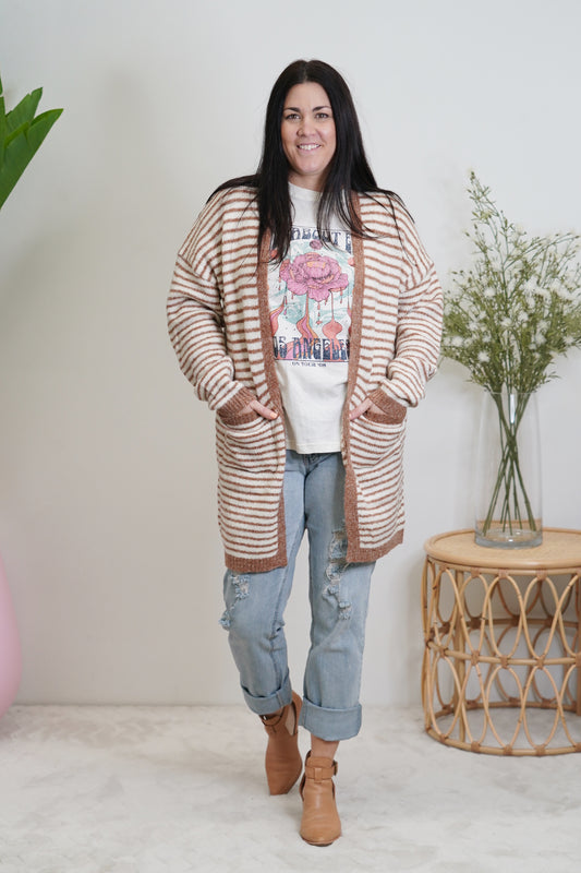 Mocha Stripe Cardi