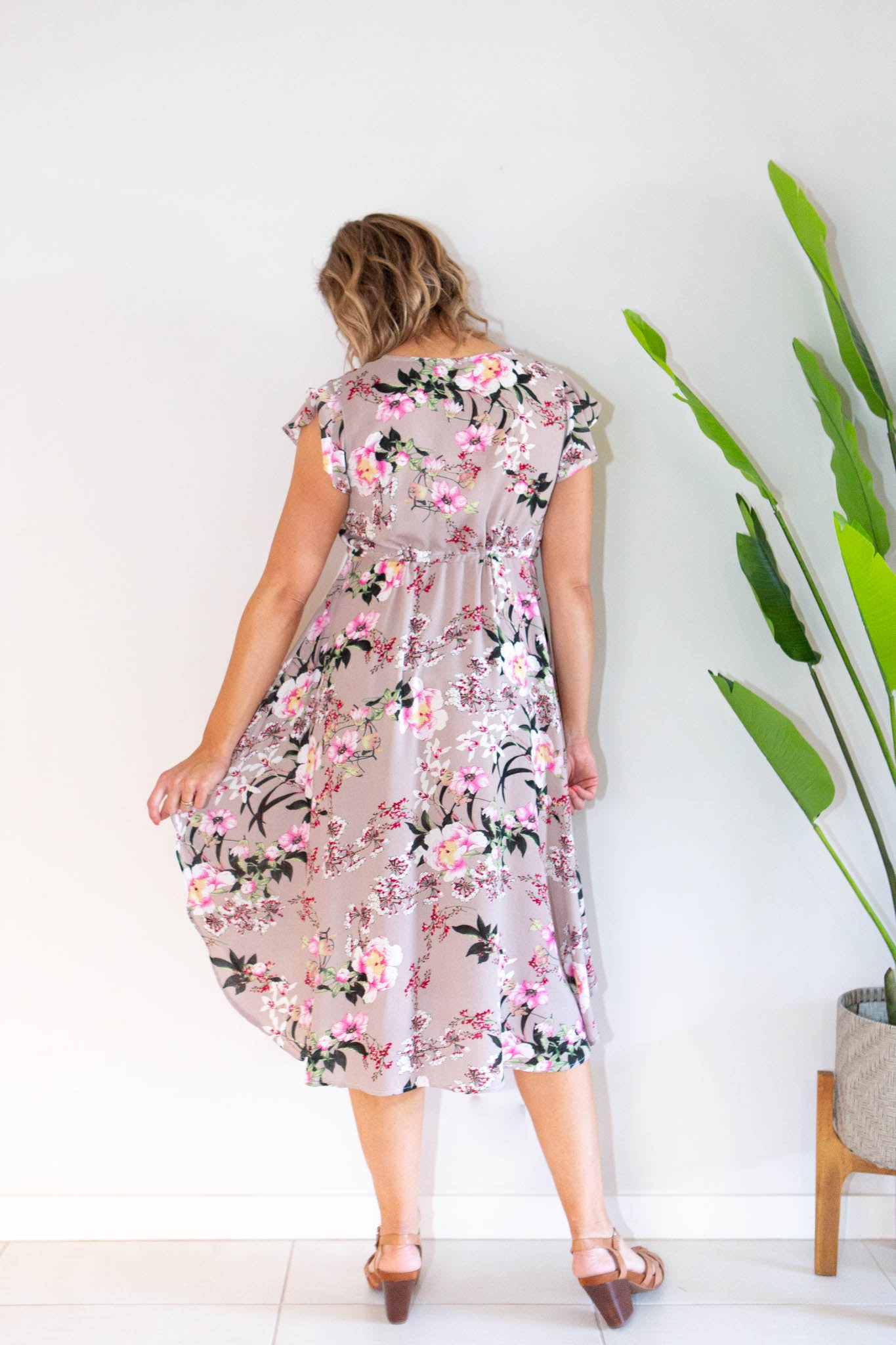 Paradise Dress- Taupe Floral