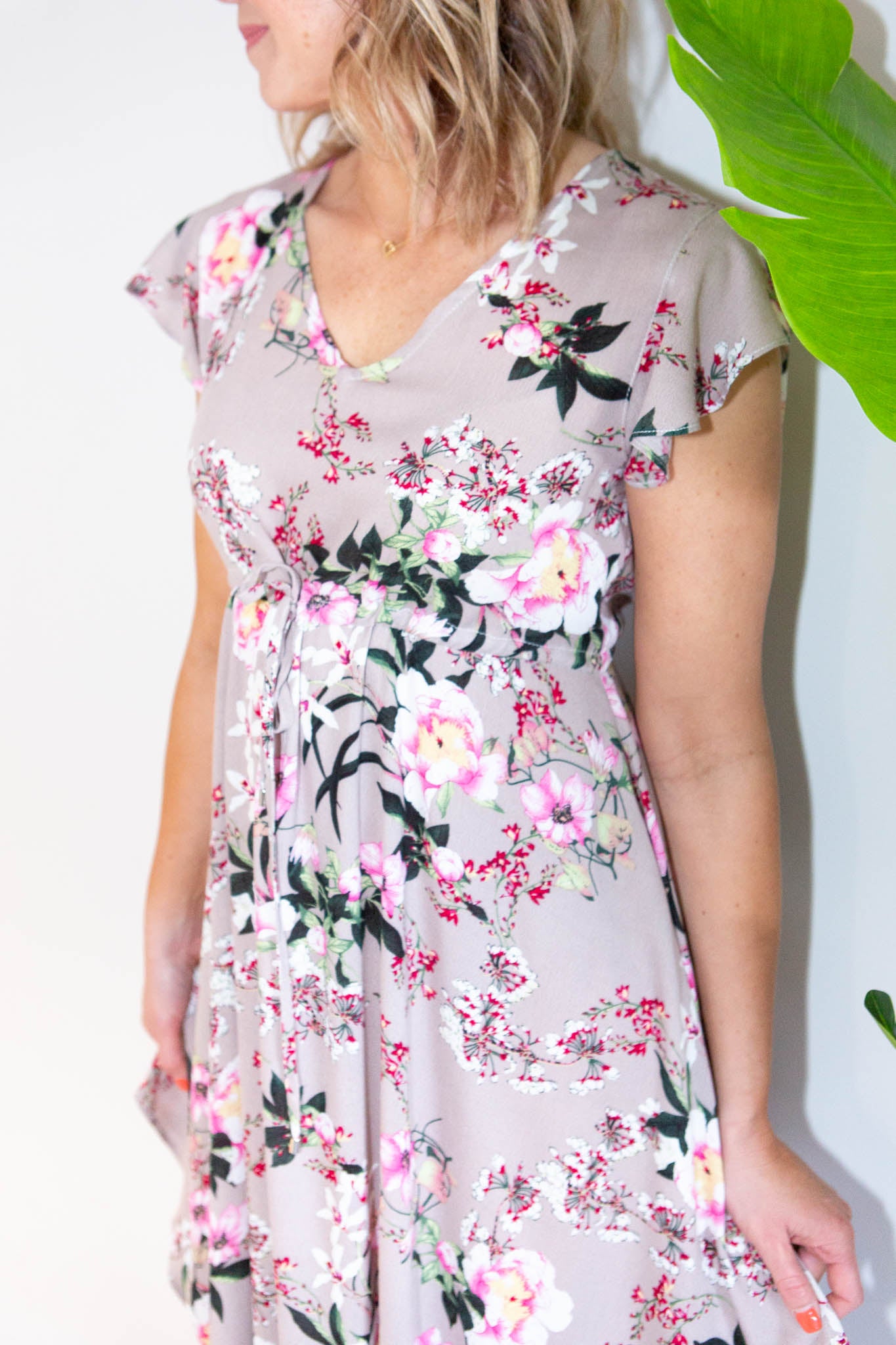 Paradise Dress- Taupe Floral