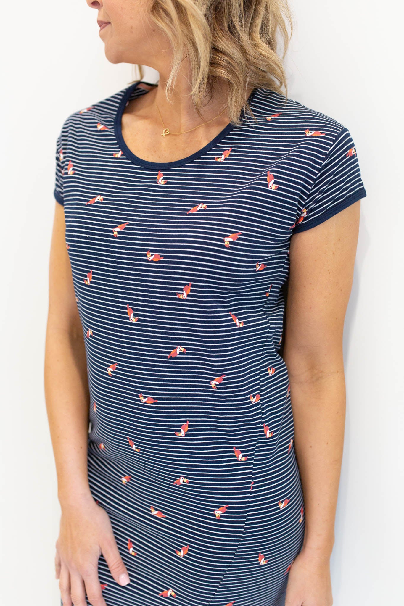Toocan Dress- Navy Stripe