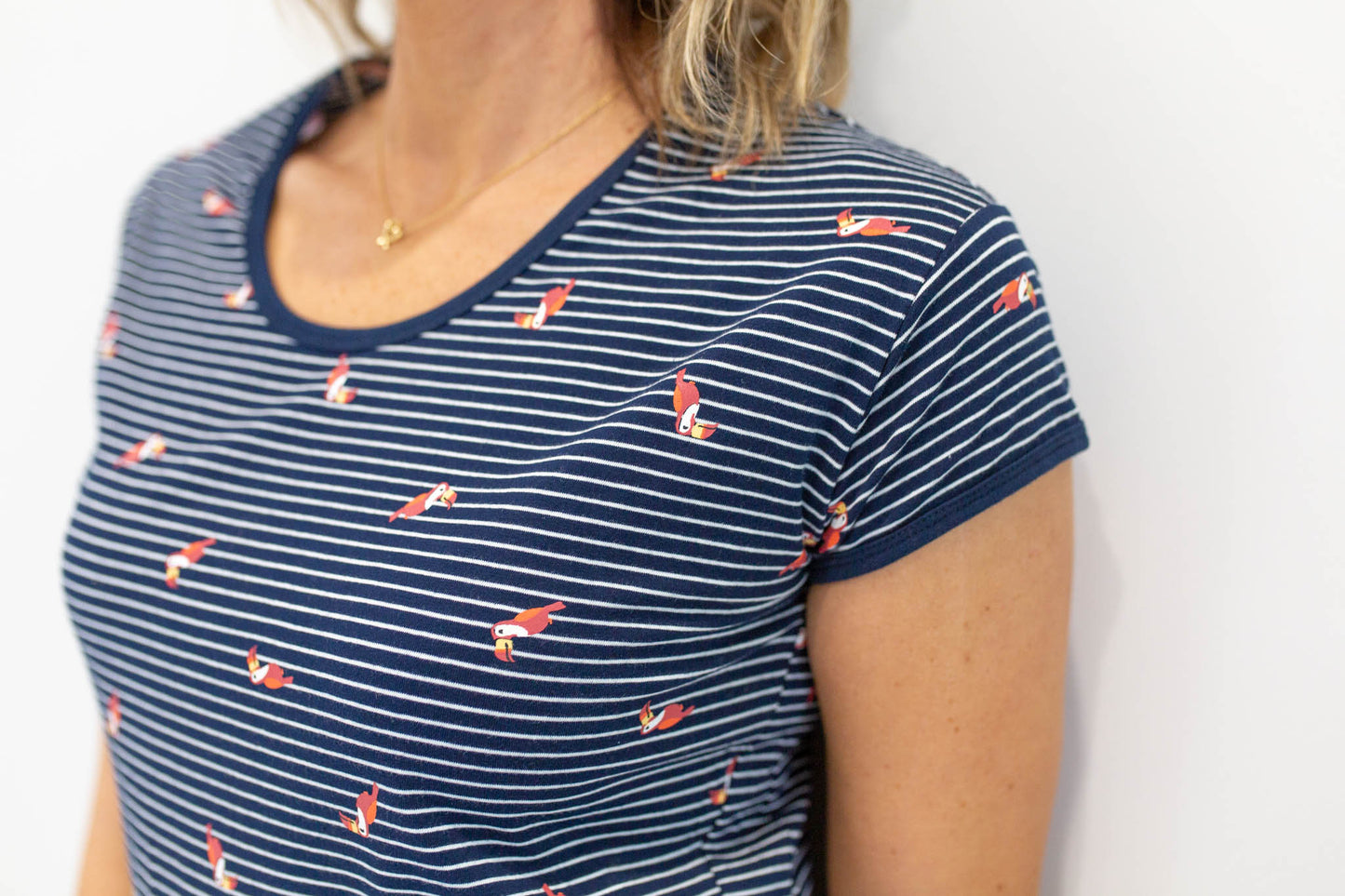 Toocan Dress- Navy Stripe