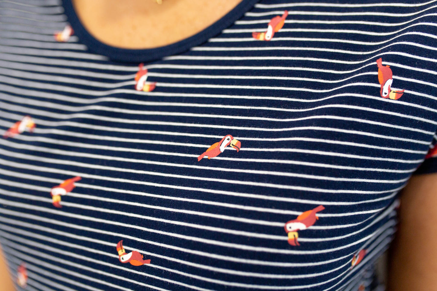 Toocan Dress- Navy Stripe