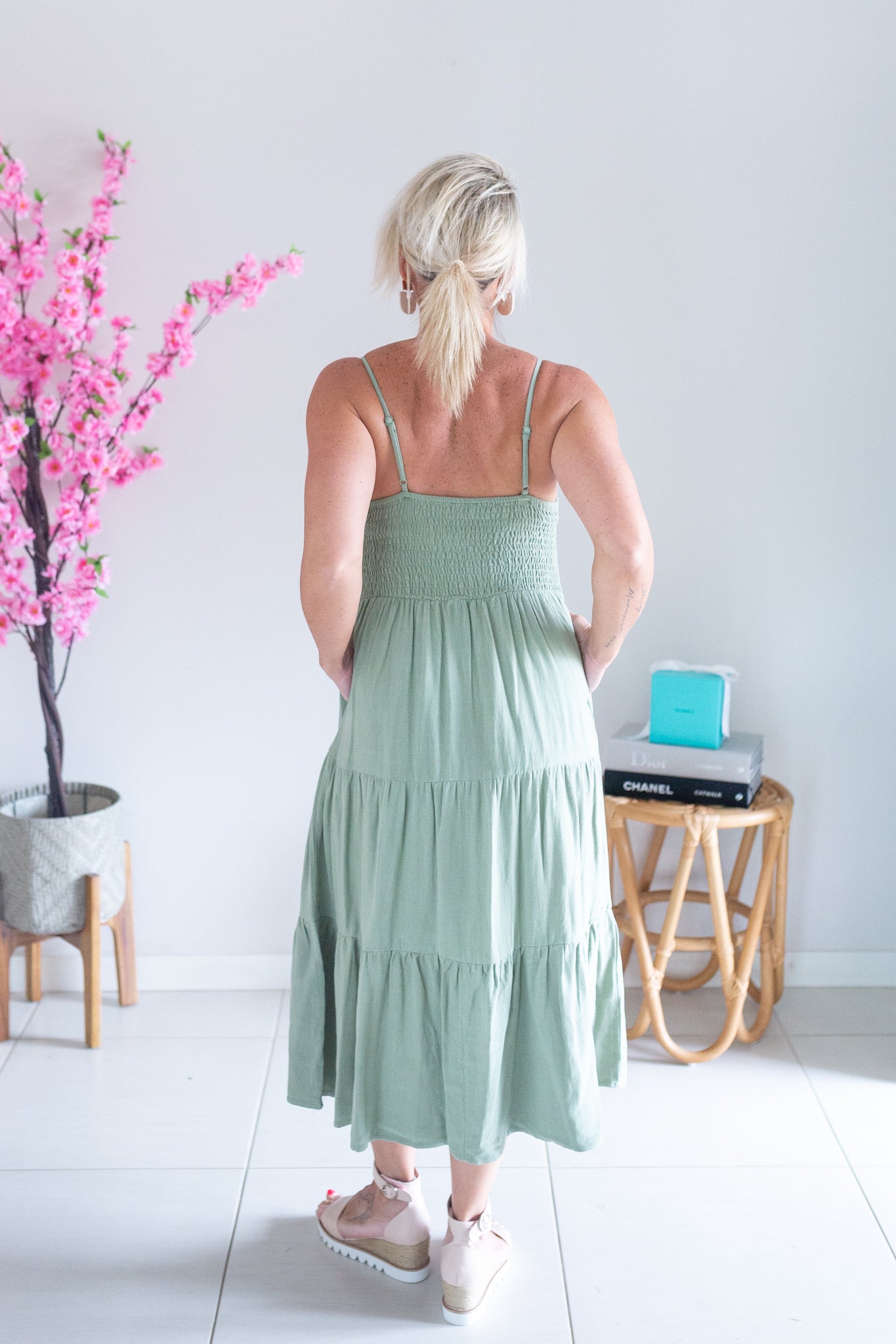 Linen Maxi Dress- Khaki