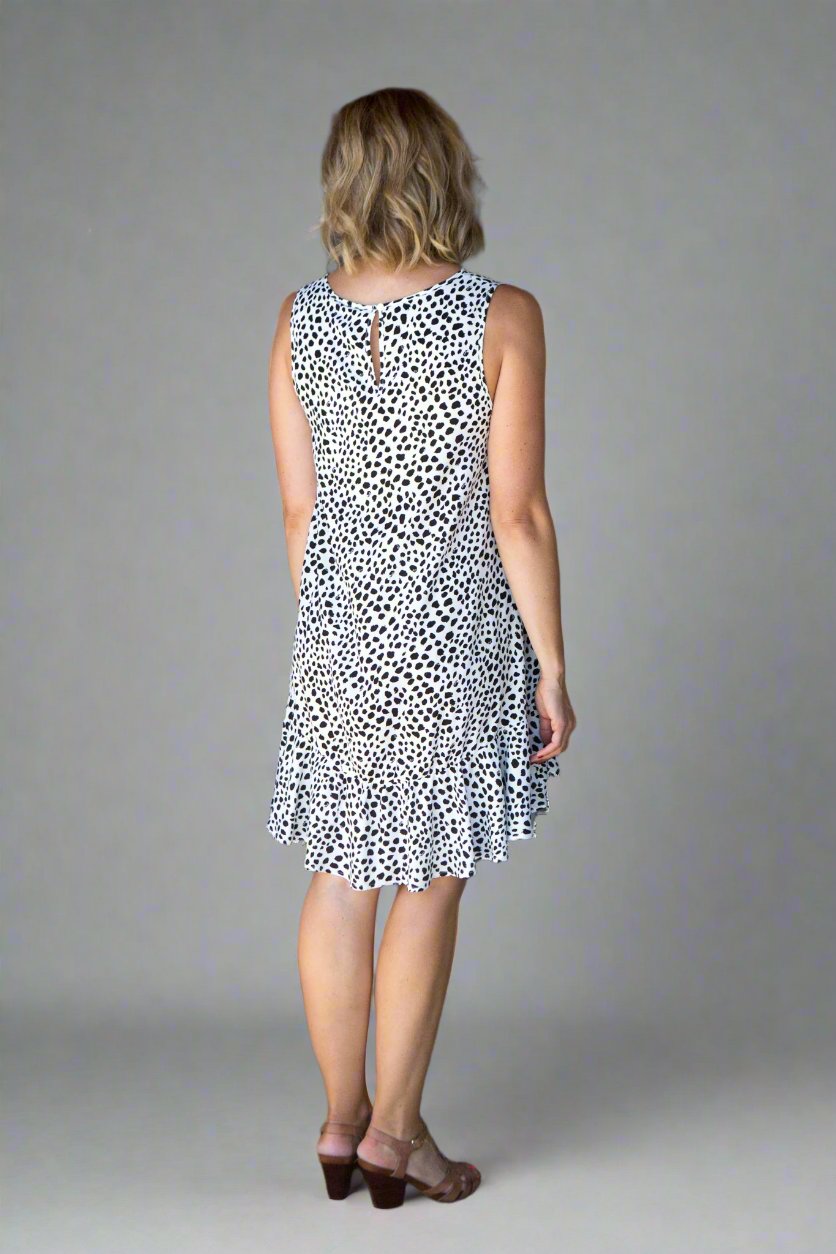 Dalmatian Shift Dress- Black/White