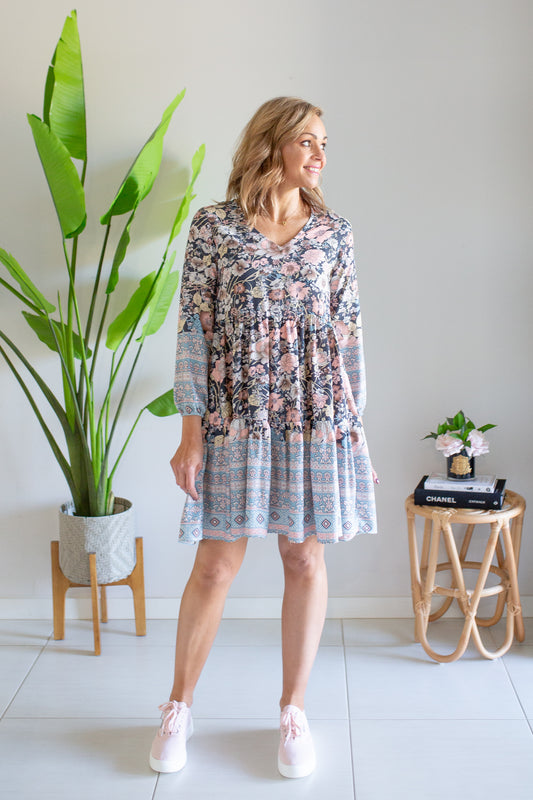 Autumn Blossom Short Dress