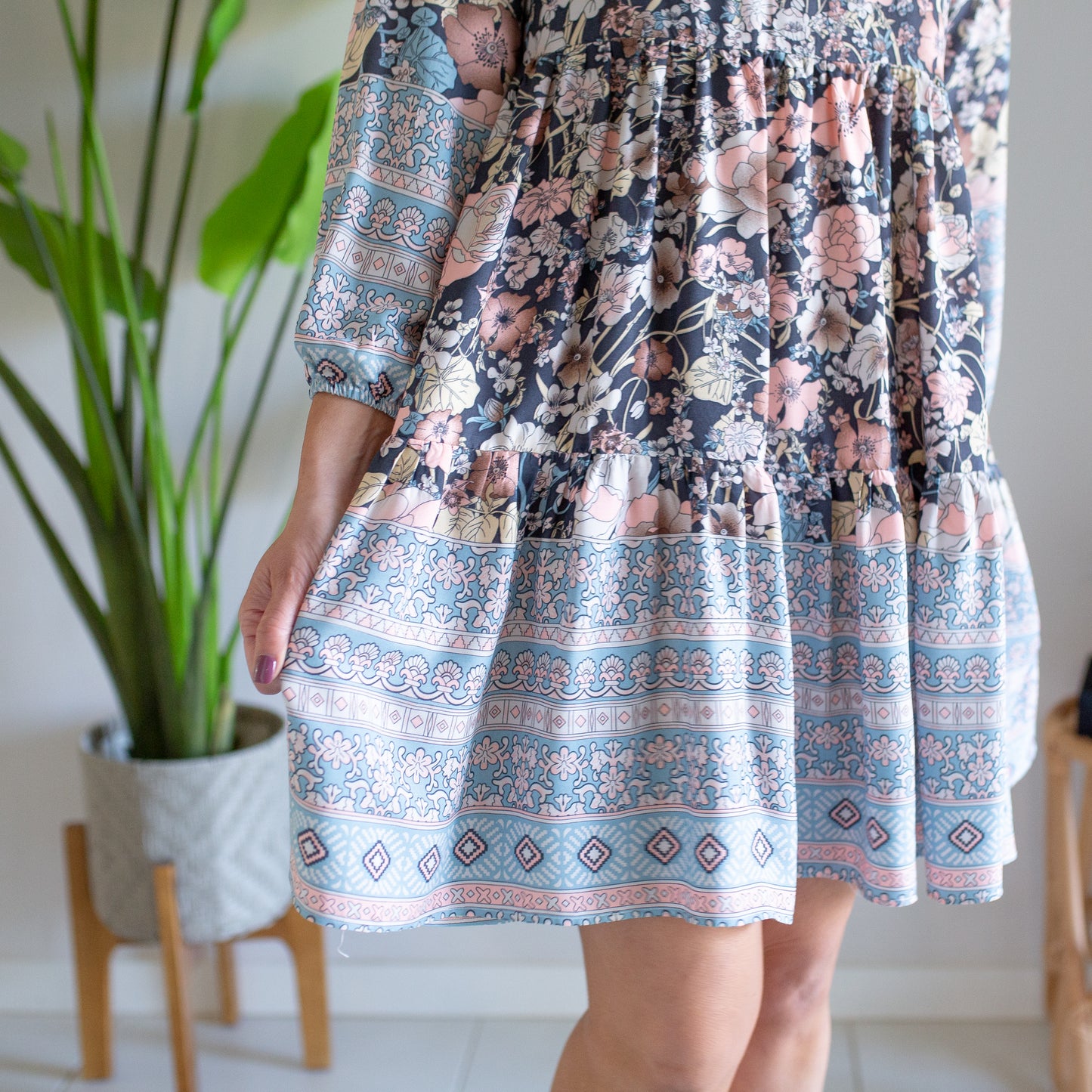 Autumn Blossom Short Dress