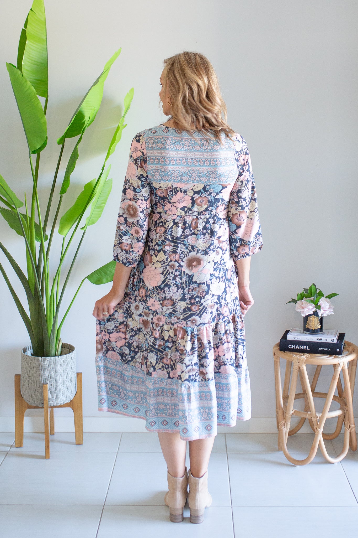 Autumn Blossom Maxi Dress