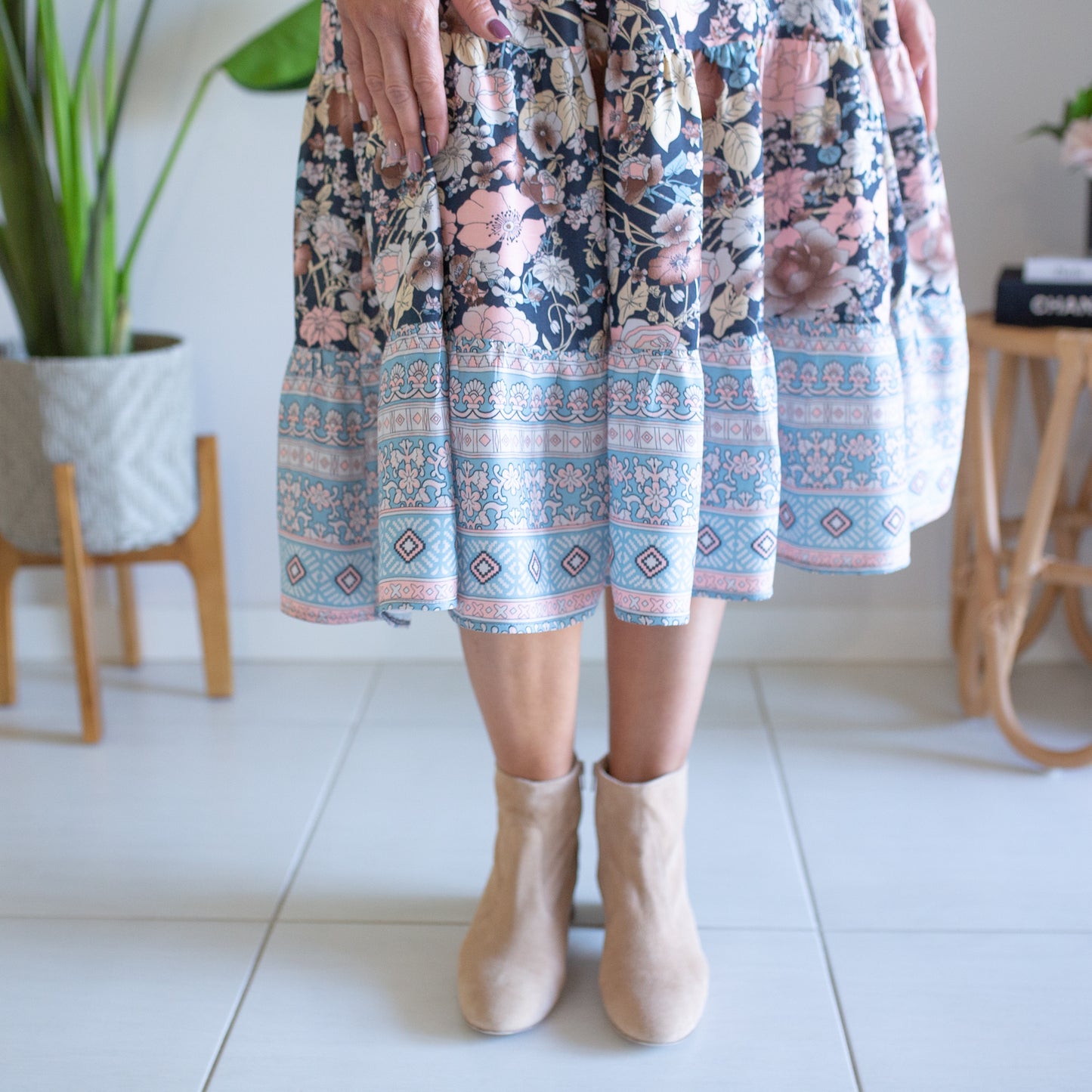 Autumn Blossom Maxi Dress