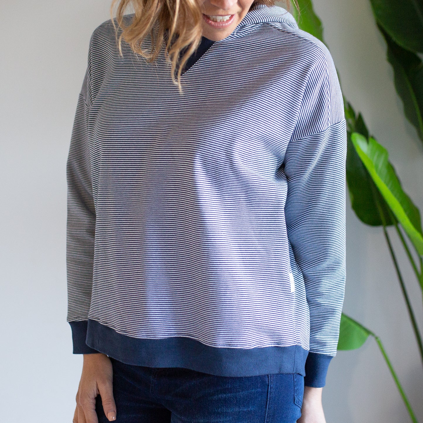 Beloved Stripe Pull Over - Navy/White Stripe