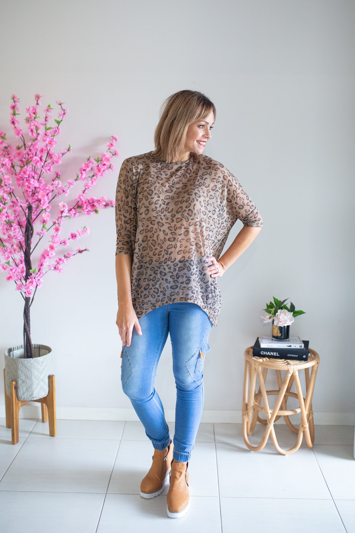 Lightweight Leopard Top