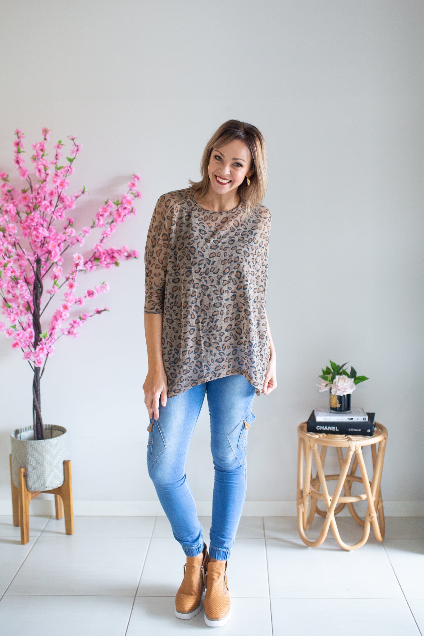 Lightweight Leopard Top