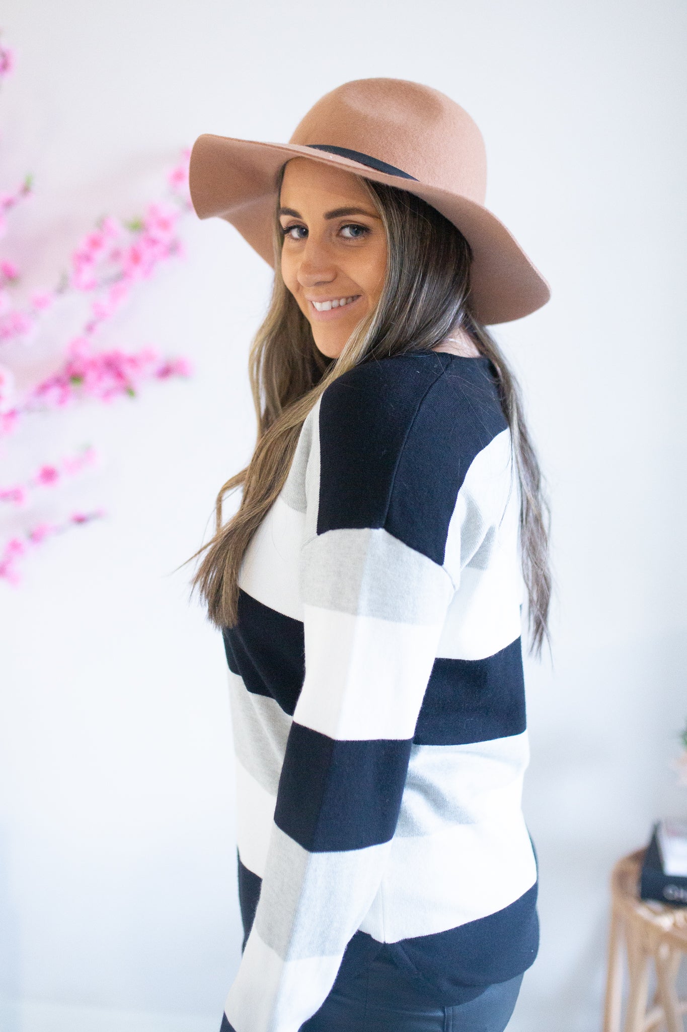 Stripe Knit - Black/Grey/White