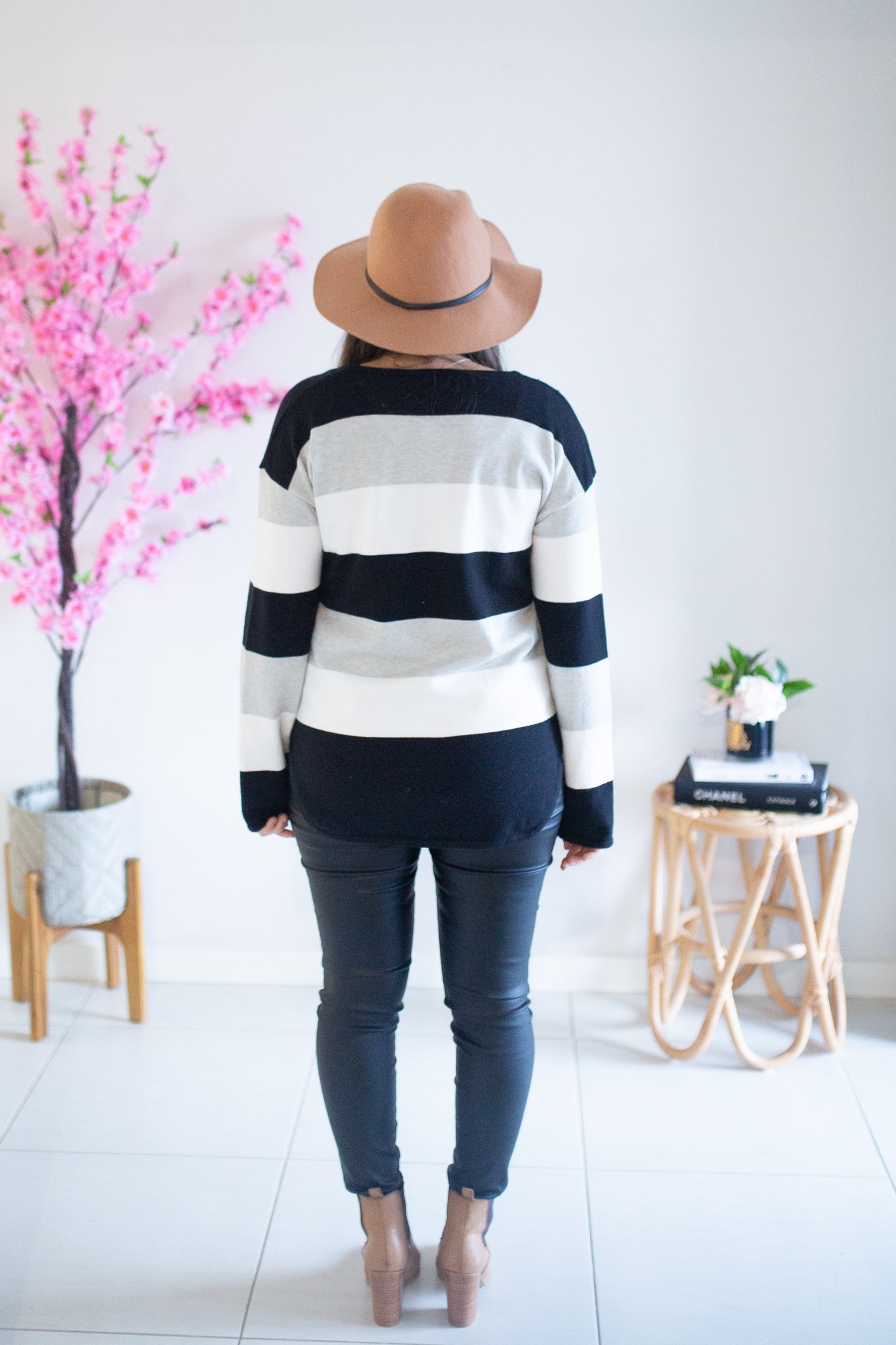 Stripe Knit - Black/Grey/White