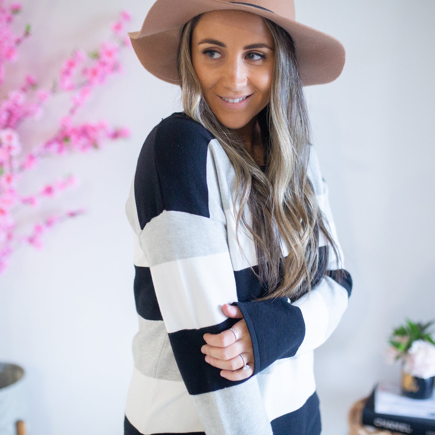 Stripe Knit - Black/Grey/White