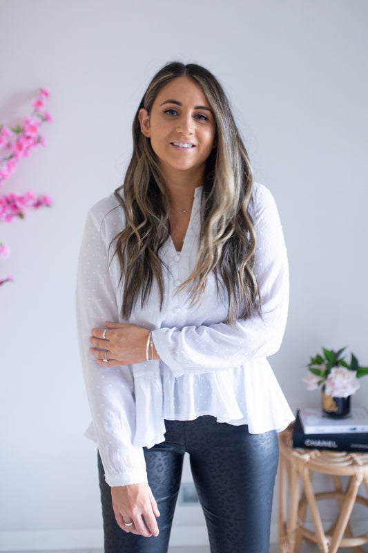 Polly Frill Shirt - White