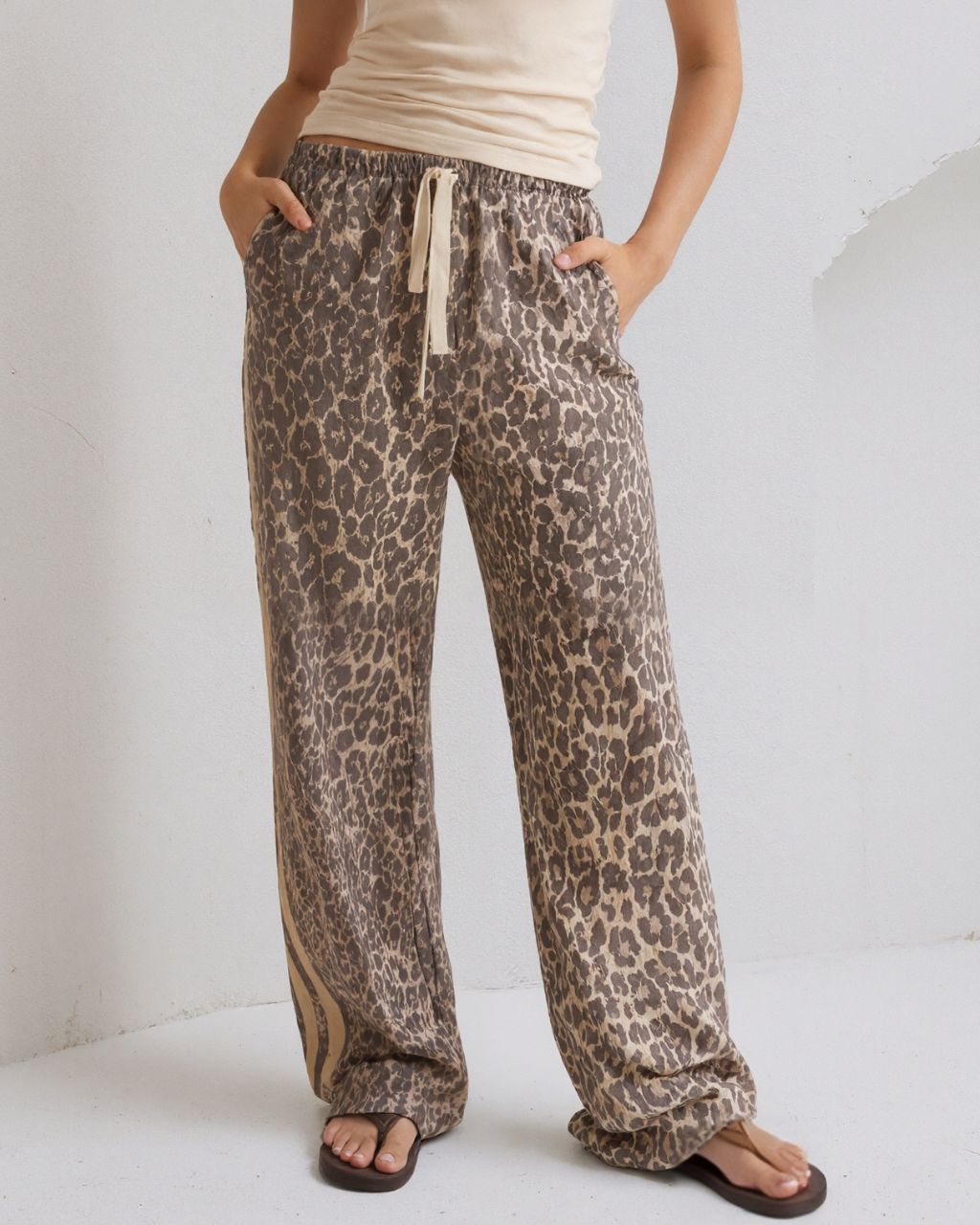 Leopard Racer Jean - Brown