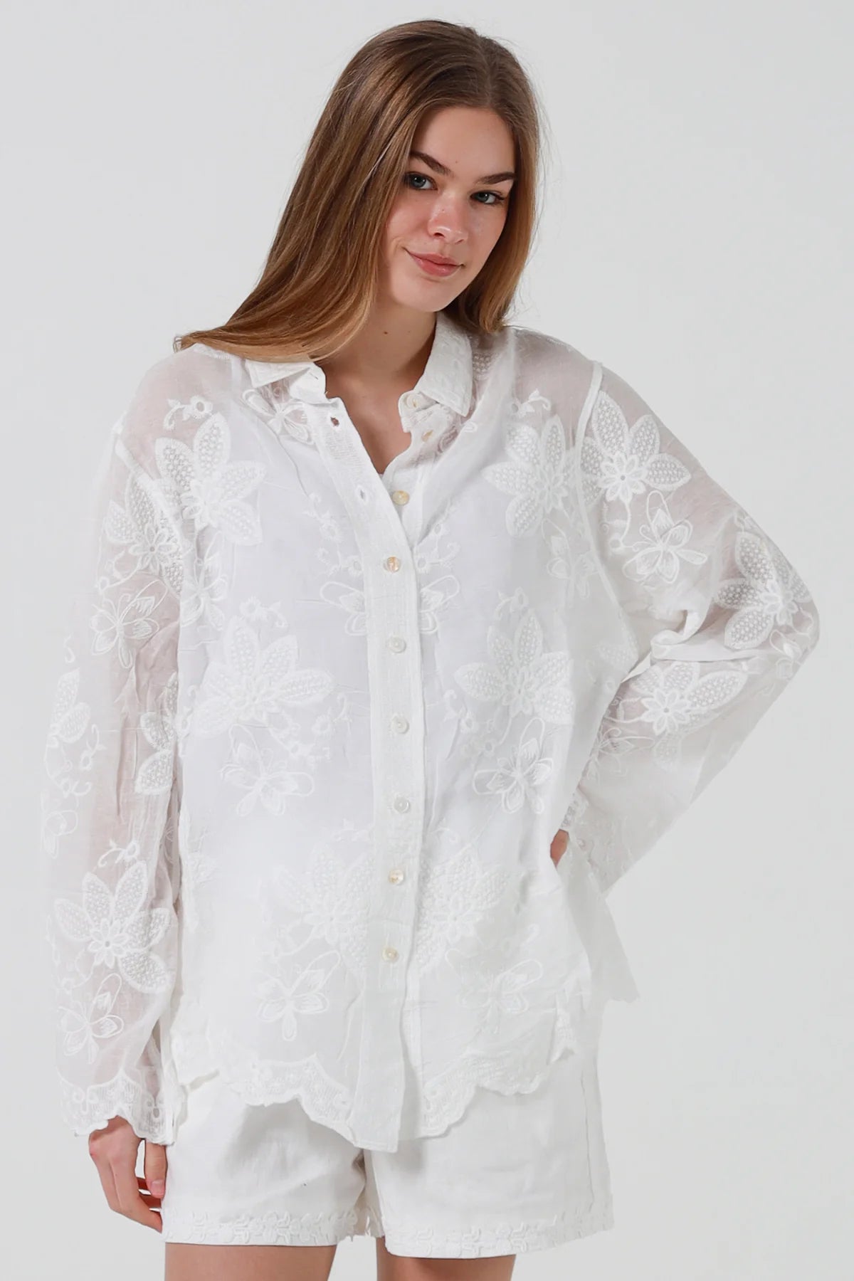 Flower Me Shirt- White