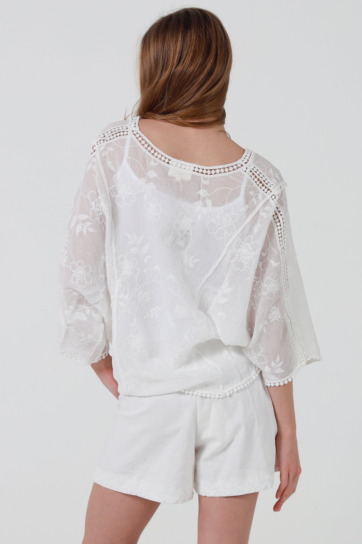 Willow Grace Vee Top- White