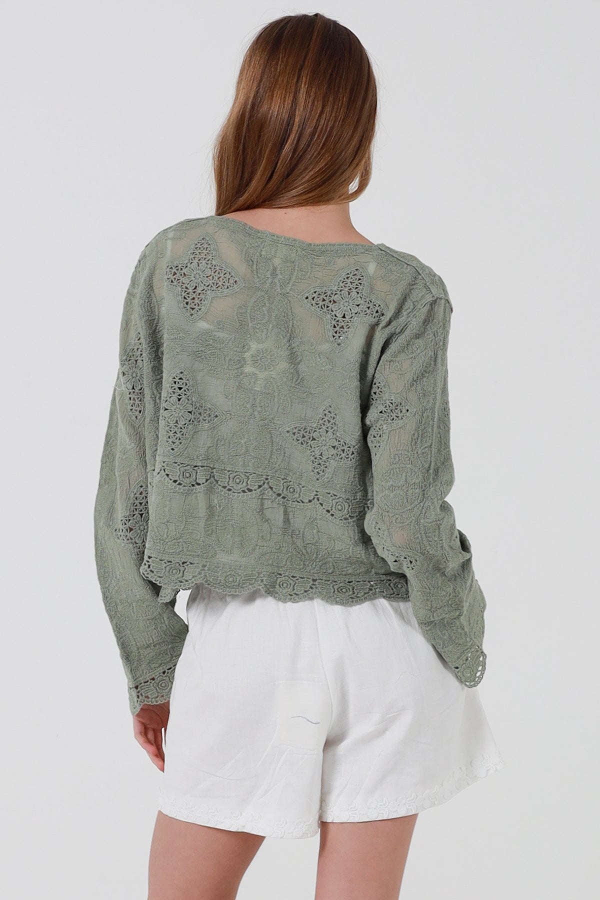 Cropped Lace Cover - Khaki